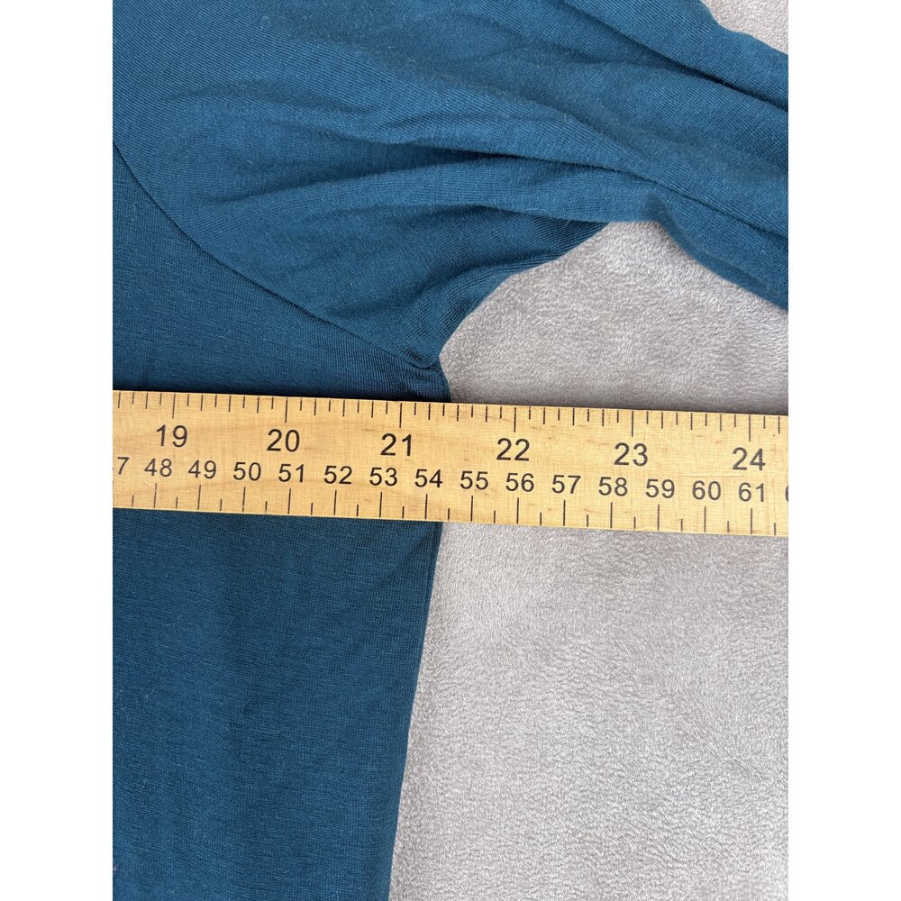 Eileen Fisher Long-Sleeve A-Line Dress Size L Teal - Picture 9 of 10